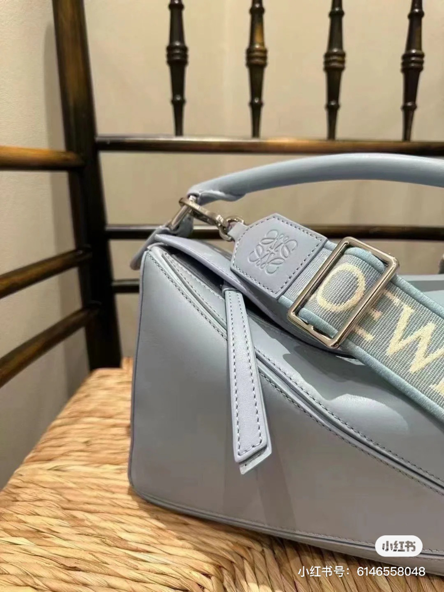 LOEWE Puzzle Small Bag 로에베 퍼즐 스몰 백 230725 스카이블루 스무스 카프스킨 24cm 3