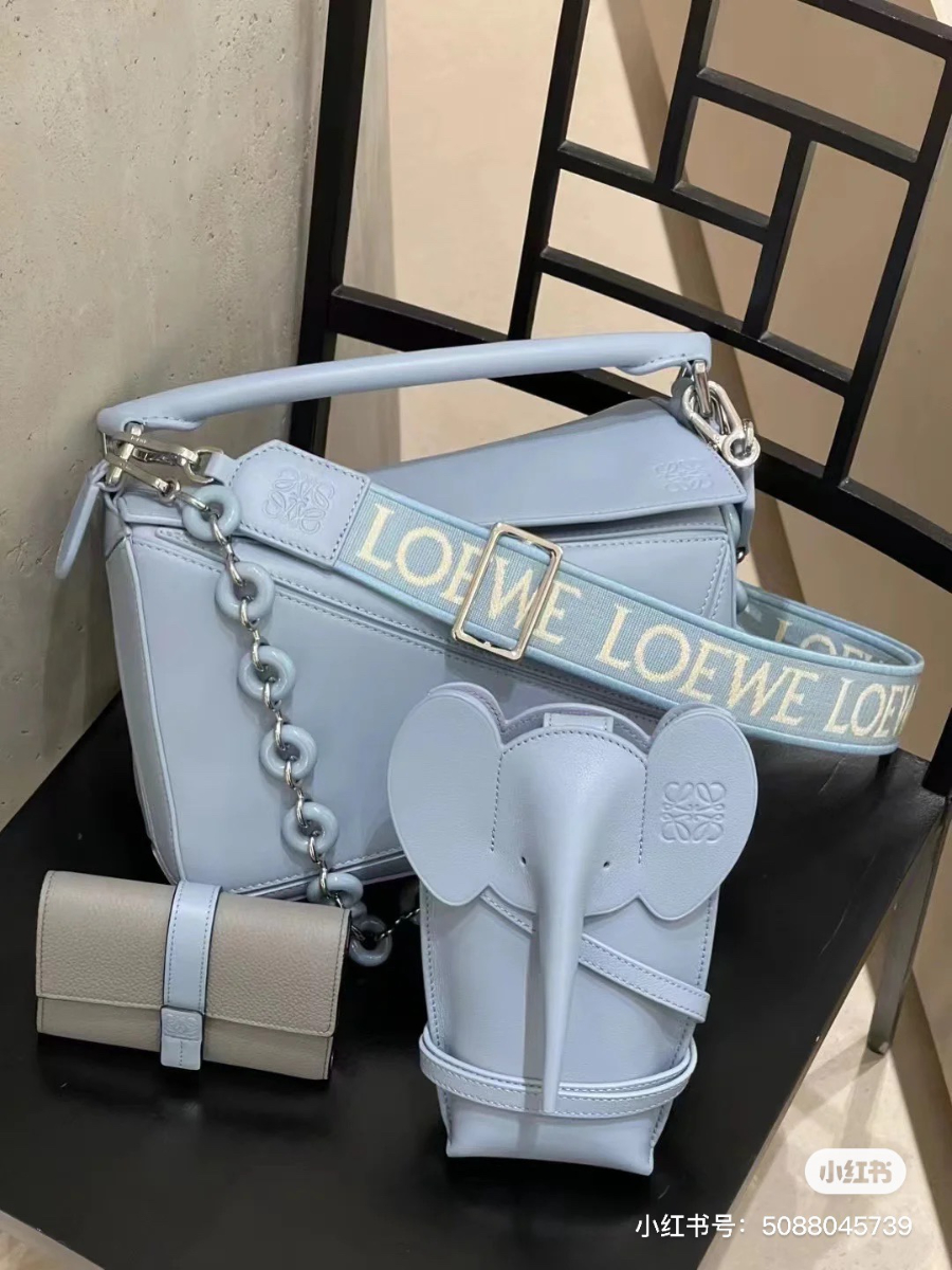 LOEWE Puzzle Small Bag 로에베 퍼즐 스몰 백 230725 스카이블루 스무스 카프스킨 24cm 4