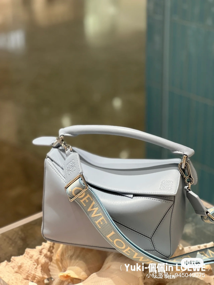LOEWE Puzzle Small Bag 로에베 퍼즐 스몰 백 230725 스카이블루 스무스 카프스킨 24cm 6