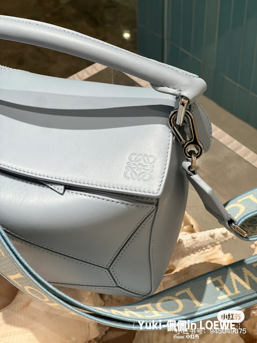 LOEWE Puzzle Small Bag 로에베 퍼즐 스몰 백 230725 스카이블루 스무스 카프스킨 24cm 7