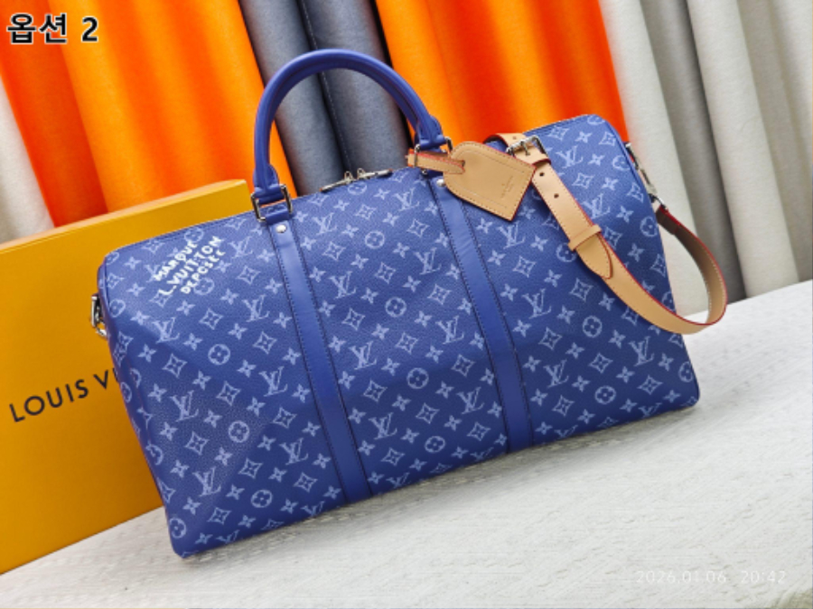Louis Vuitton Keepall Bandoulière 50 Monogram Heritage 캔버스 트래블 백 루이비통 키폴 반둘리에 50 M26864 / M26865 / M26866 네이비 50cm 1