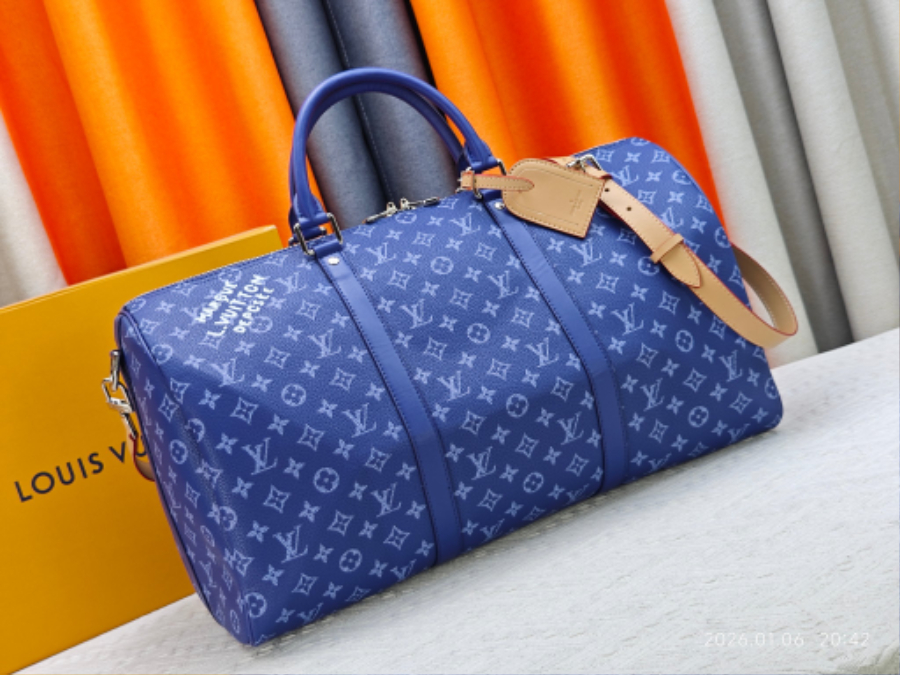 Louis Vuitton Keepall Bandoulière 50 Monogram Heritage 캔버스 트래블 백 루이비통 키폴 반둘리에 50 M26864 / M26865 / M26866 네이비 50cm 2