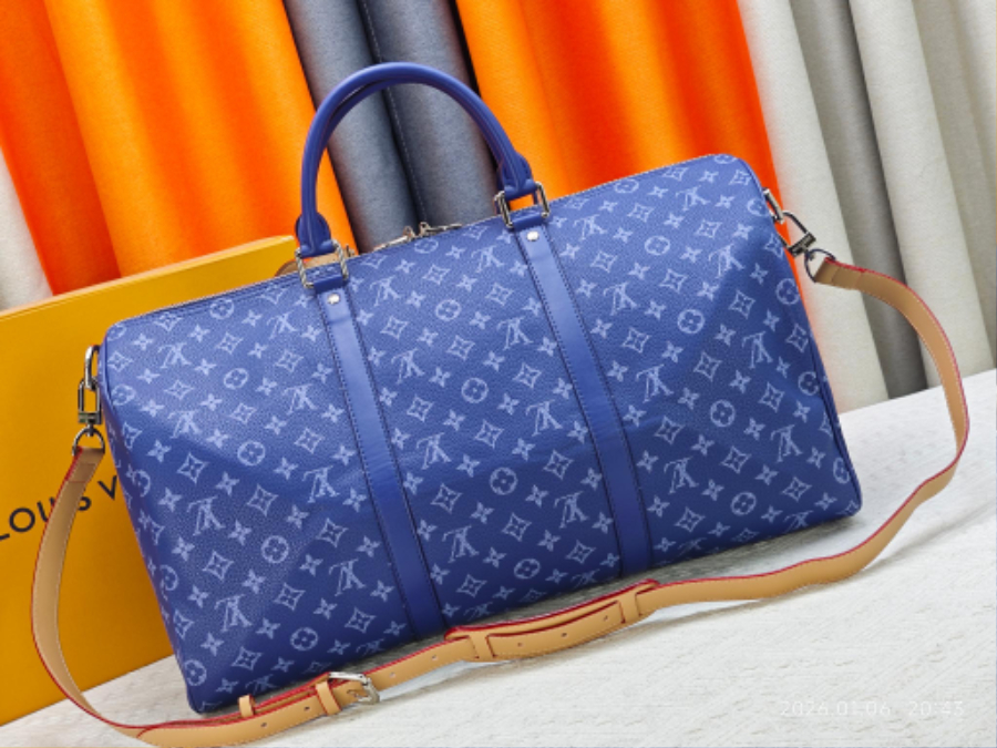 Louis Vuitton Keepall Bandoulière 50 Monogram Heritage 캔버스 트래블 백 루이비통 키폴 반둘리에 50 M26864 / M26865 / M26866 네이비 50cm 3