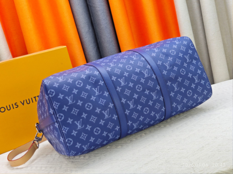 Louis Vuitton Keepall Bandoulière 50 Monogram Heritage 캔버스 트래블 백 루이비통 키폴 반둘리에 50 M26864 / M26865 / M26866 네이비 50cm 4