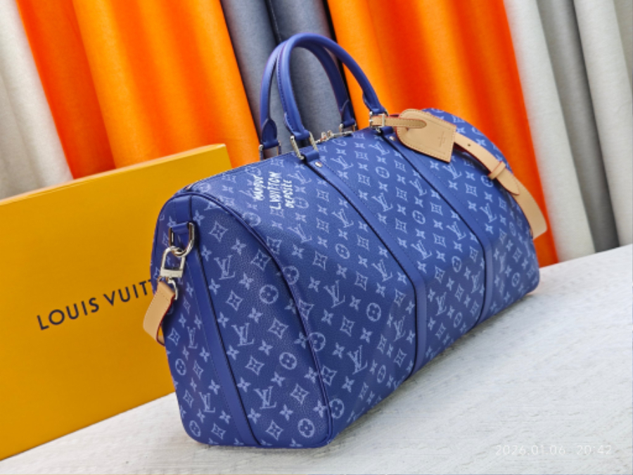 Louis Vuitton Keepall Bandoulière 50 Monogram Heritage 캔버스 트래블 백 루이비통 키폴 반둘리에 50 M26864 / M26865 / M26866 네이비 50cm 7