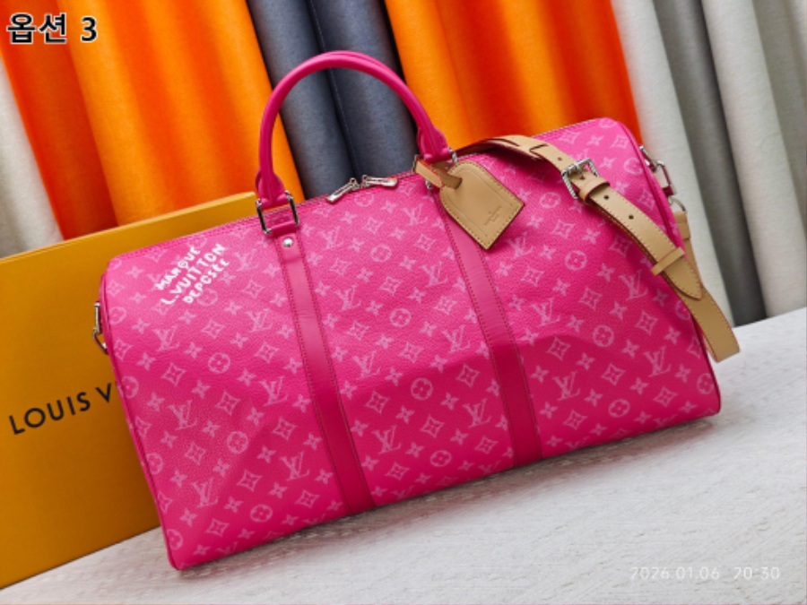 Louis Vuitton Keepall Bandoulière 50 Monogram Heritage 캔버스 트래블 백 루이비통 키폴 반둘리에 50 M26864 / M26865 / M26866 네이비 50cm 10