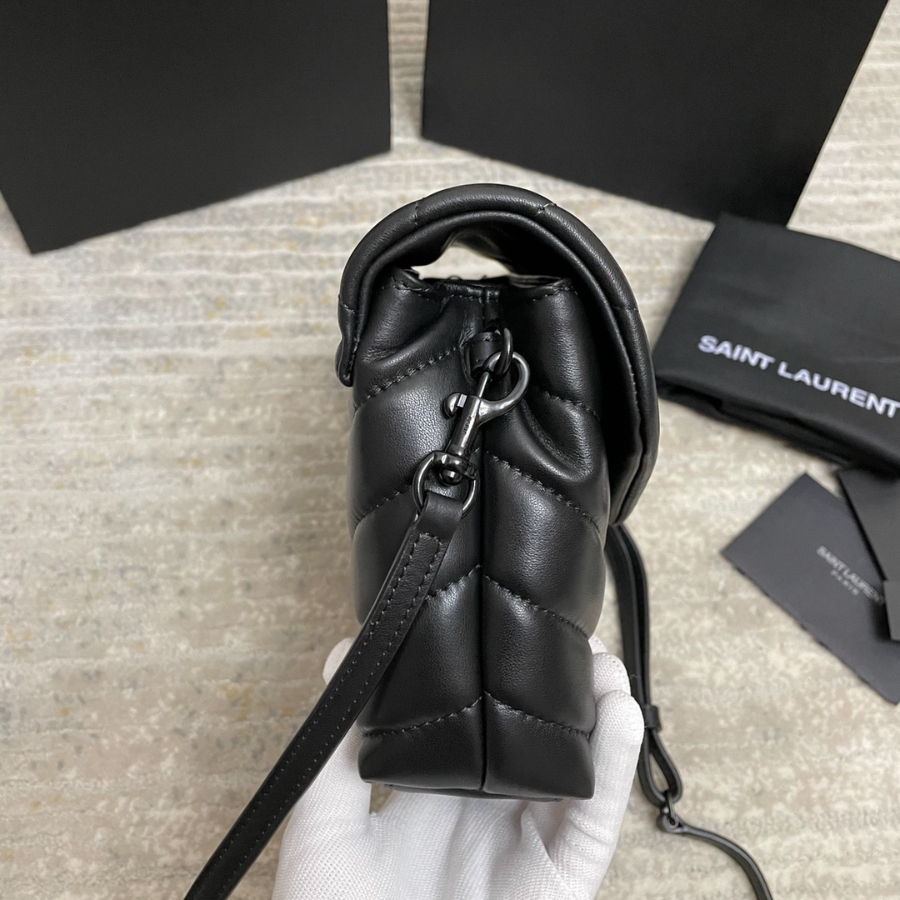 Saint Laurent Lou Lou Toy Quilted Leather Bag 생로랑 루루 토이 퀼티드 레더 숄더백 467072 20cm 블랙 2