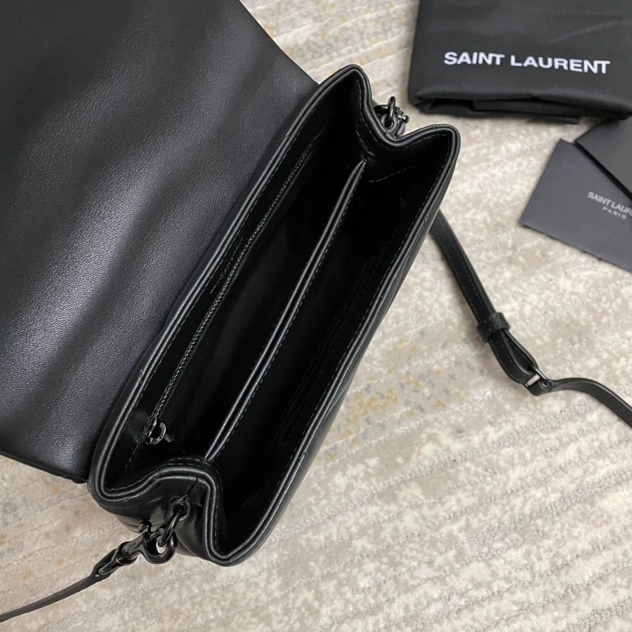 Saint Laurent Lou Lou Toy Quilted Leather Bag 생로랑 루루 토이 퀼티드 레더 숄더백 467072 20cm 블랙 4