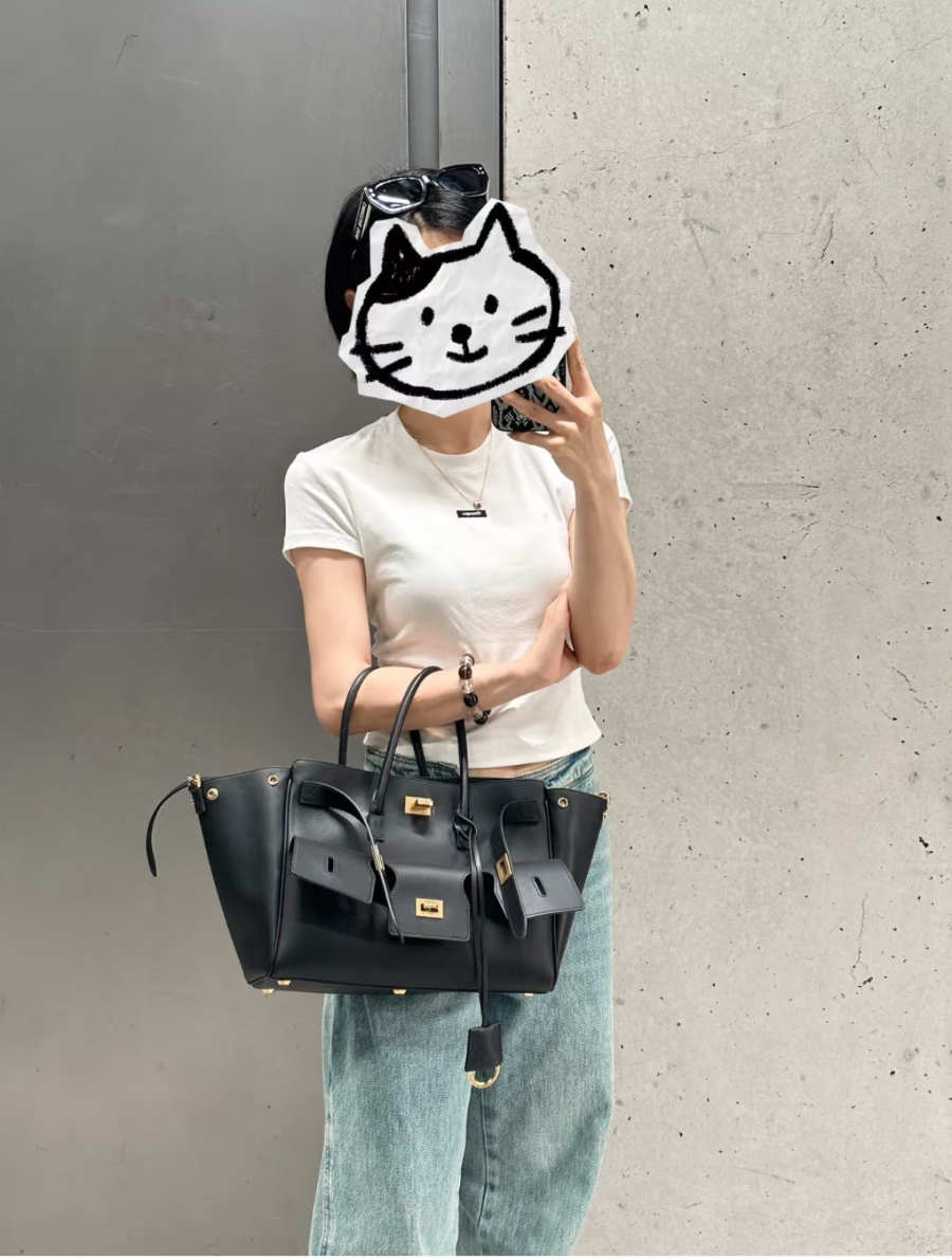 Balenciaga Bel Air Small 발렌시아가 벨에어 스몰 탑핸들백 78989 블랙 금장 30cm 6