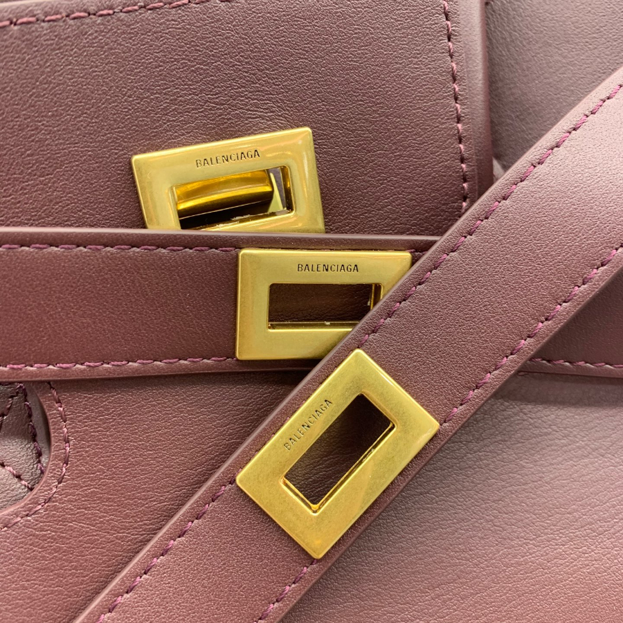 Balenciaga Bel Air Small 발렌시아가 벨에어 스몰 탑핸들백 78989 버건디 금장 30cm 11