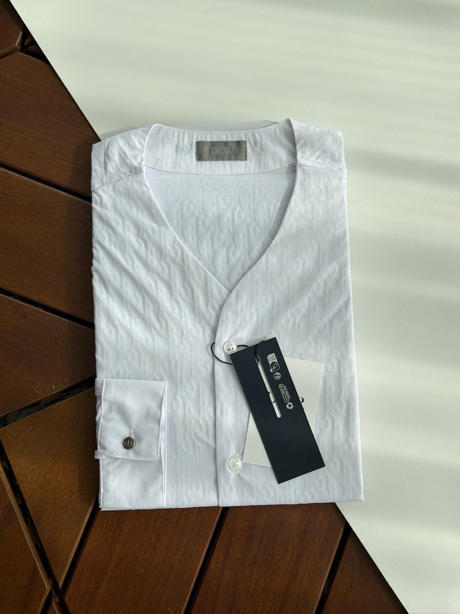 DIOR Textured Cotton Shirt 디올 텍스처드 코튼 셔츠 화이트 1