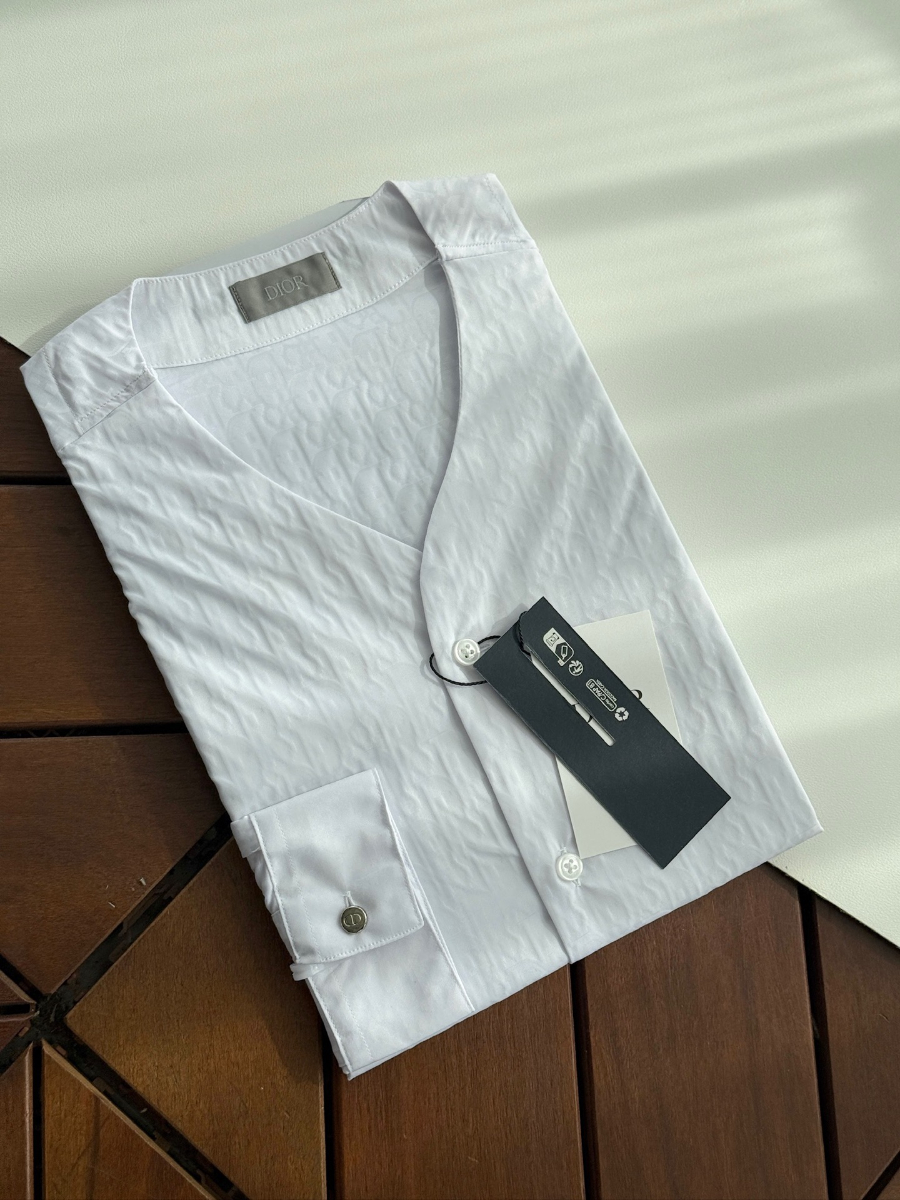 DIOR Textured Cotton Shirt 디올 텍스처드 코튼 셔츠 화이트 2