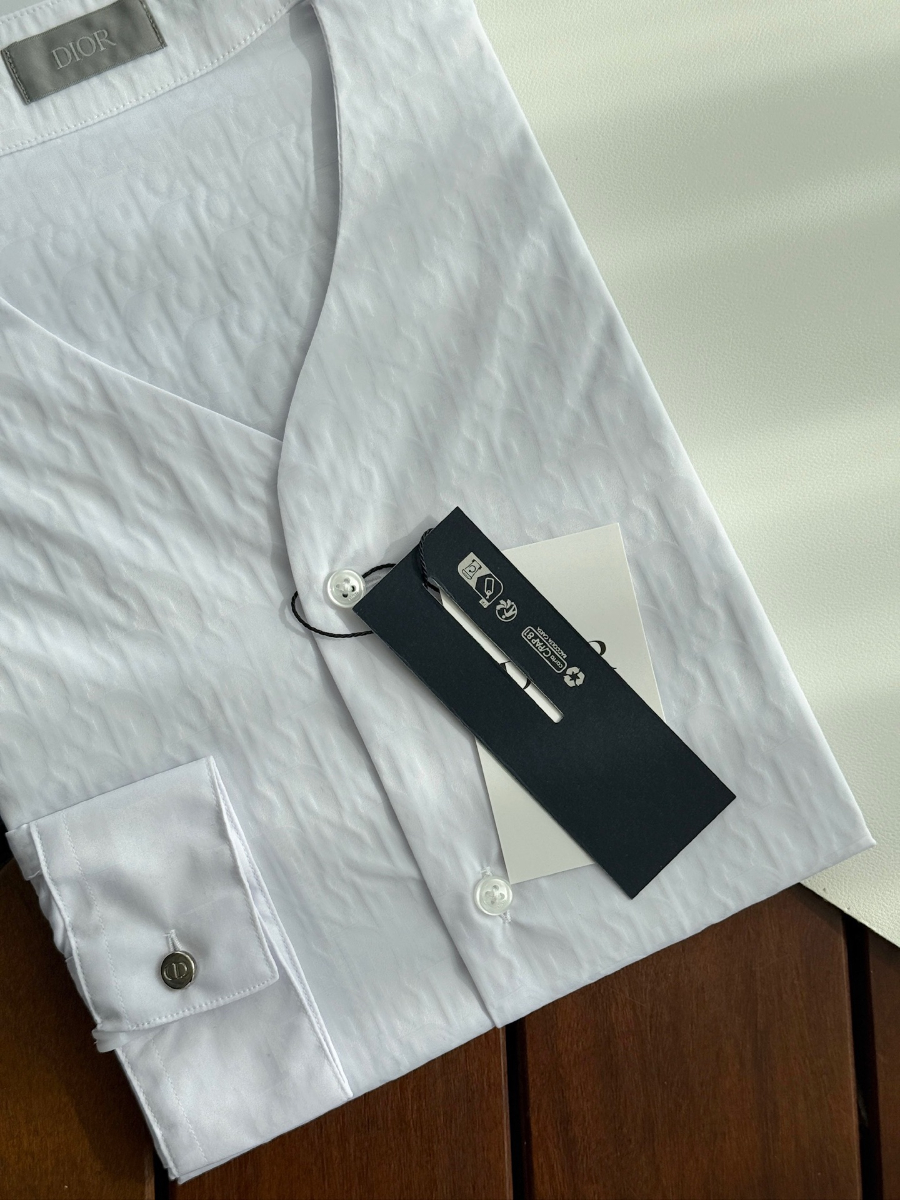 DIOR Textured Cotton Shirt 디올 텍스처드 코튼 셔츠 화이트 3