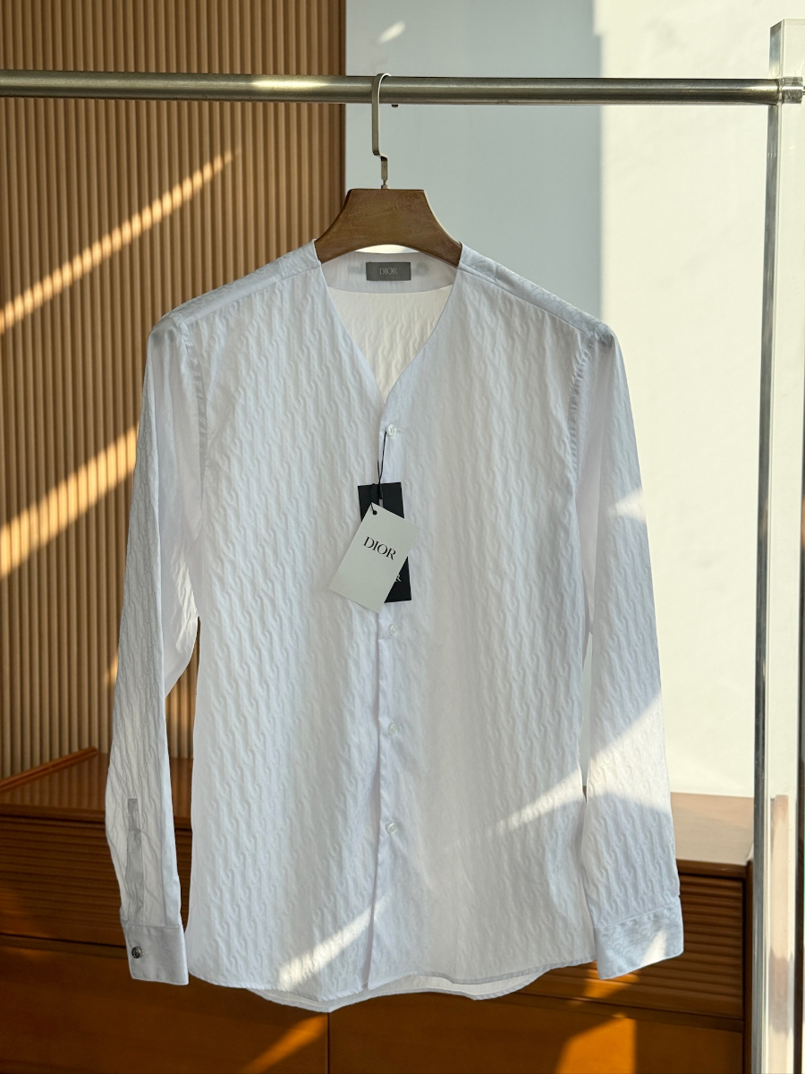 DIOR Textured Cotton Shirt 디올 텍스처드 코튼 셔츠 화이트 4