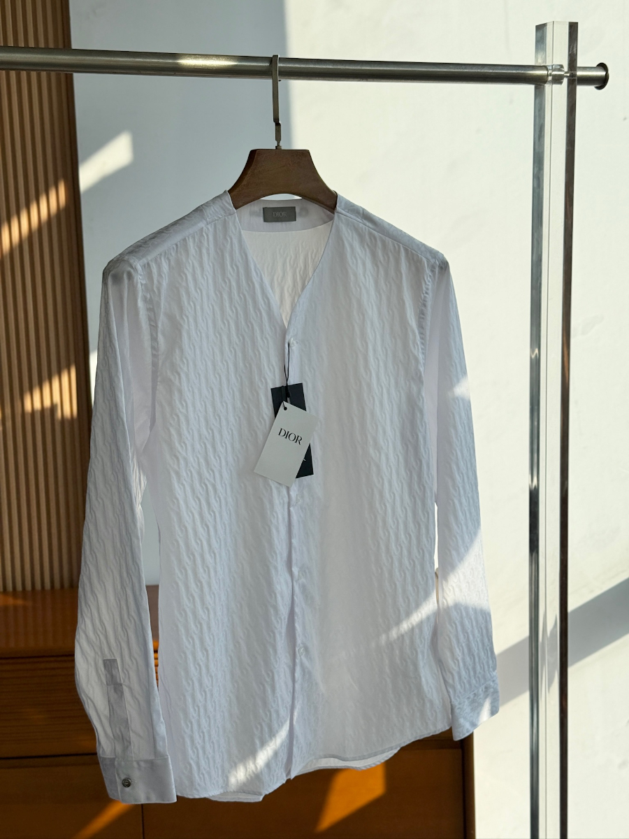 DIOR Textured Cotton Shirt 디올 텍스처드 코튼 셔츠 화이트 5