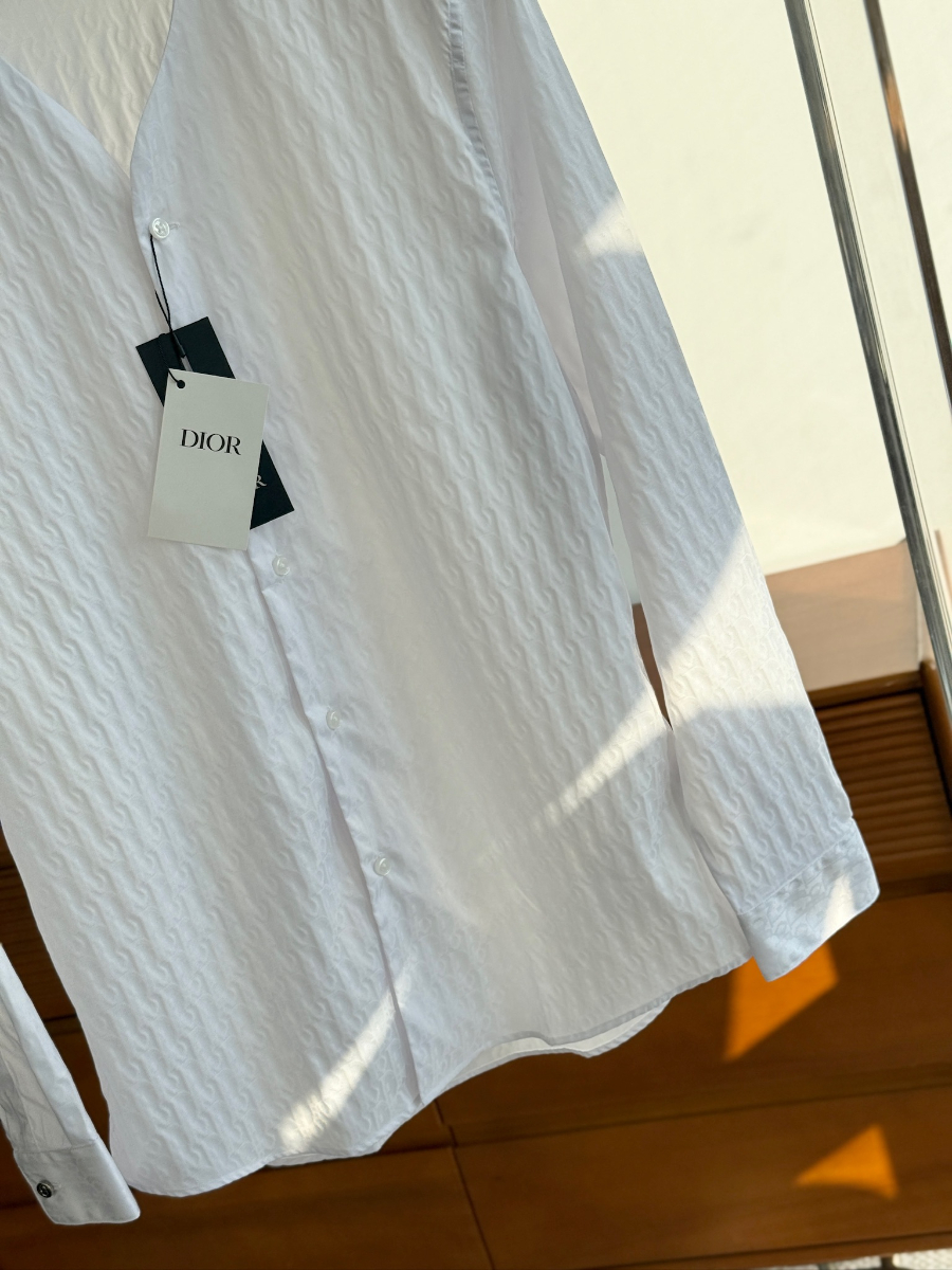 DIOR Textured Cotton Shirt 디올 텍스처드 코튼 셔츠 화이트 7