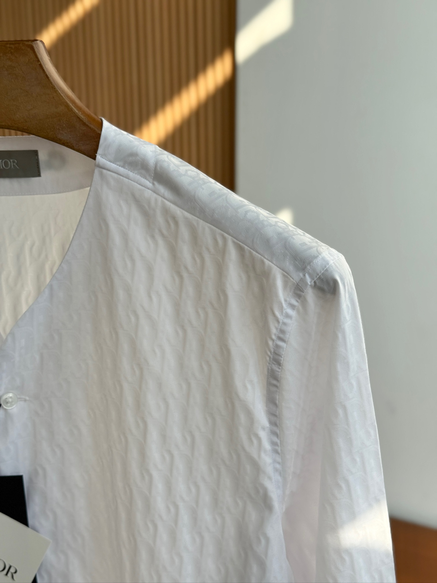 DIOR Textured Cotton Shirt 디올 텍스처드 코튼 셔츠 화이트 9