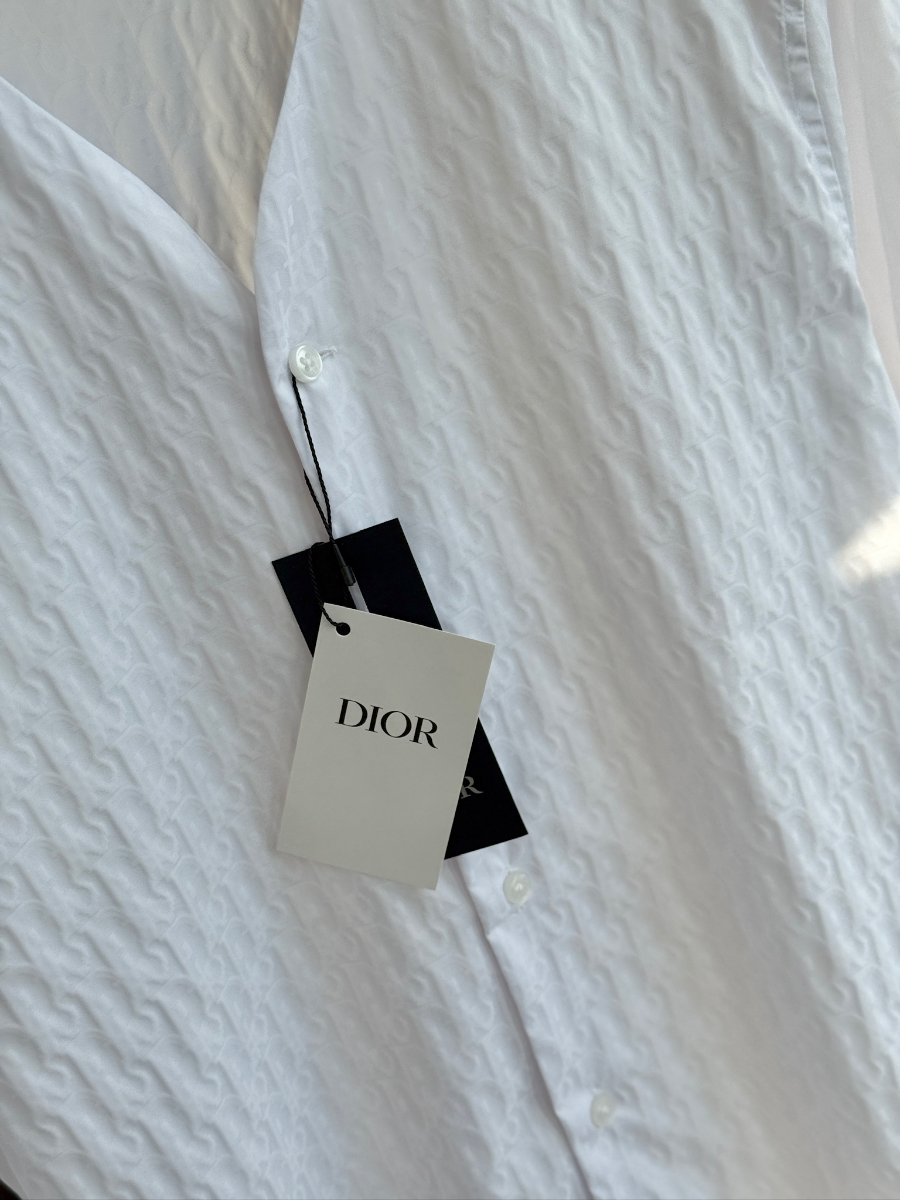 DIOR Textured Cotton Shirt 디올 텍스처드 코튼 셔츠 화이트 10