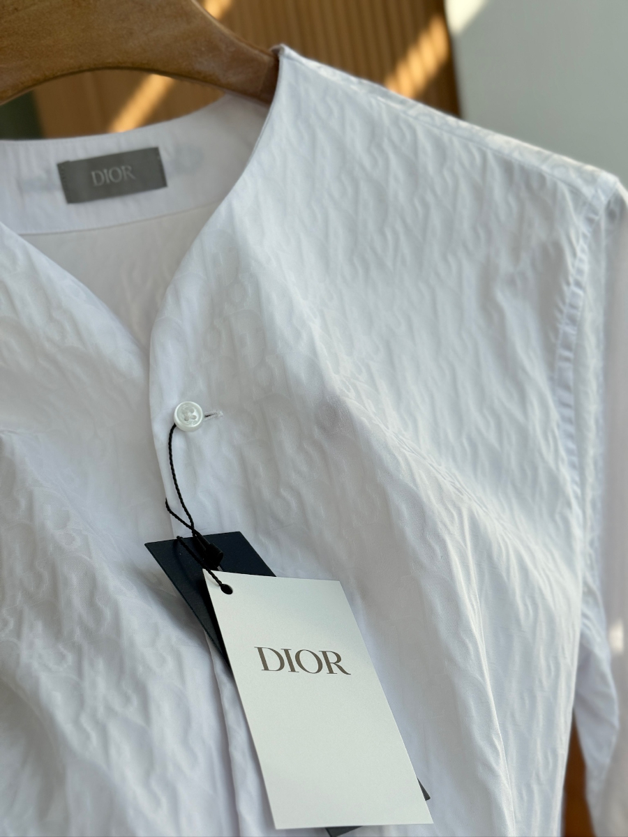 DIOR Textured Cotton Shirt 디올 텍스처드 코튼 셔츠 화이트 13