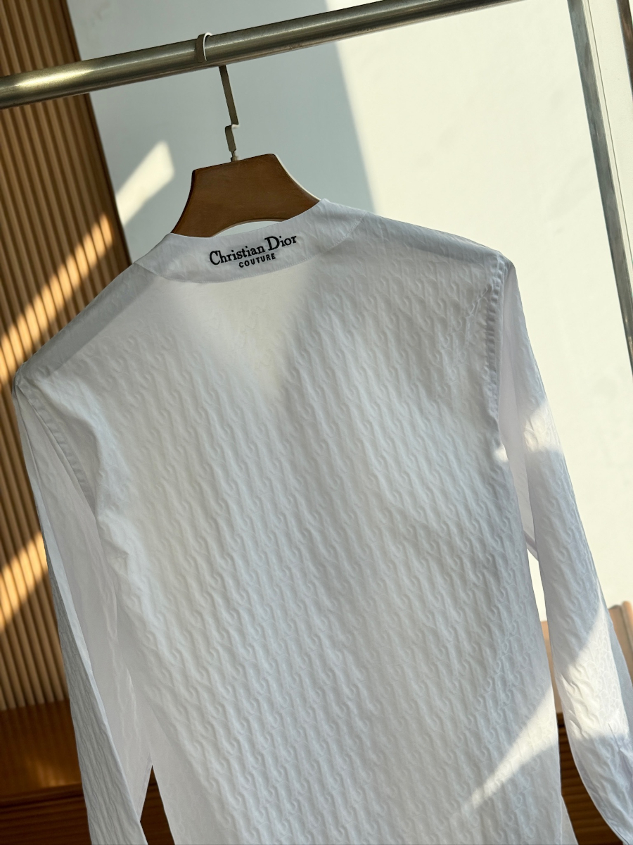 DIOR Textured Cotton Shirt 디올 텍스처드 코튼 셔츠 화이트 14