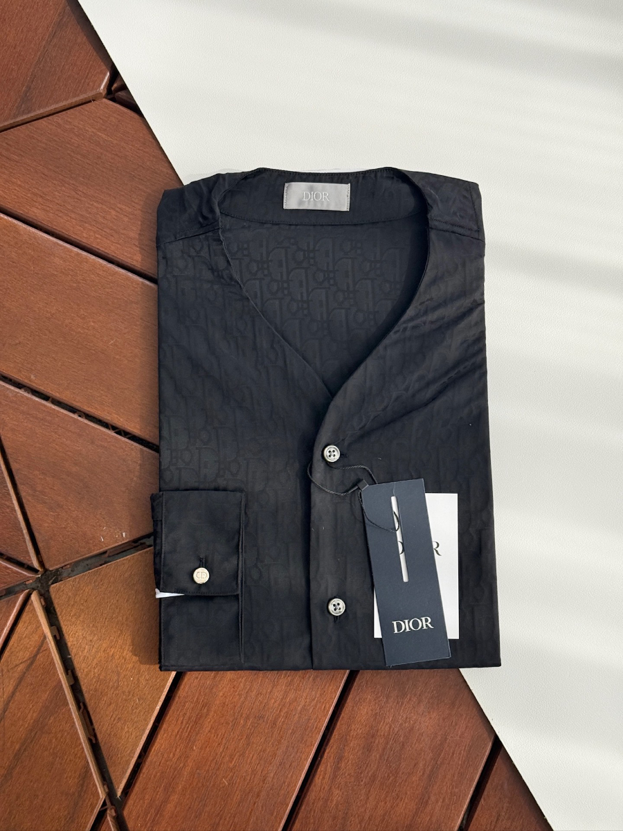 DIOR Textured Cotton Shirt 디올 텍스처드 코튼 셔츠 블랙 1