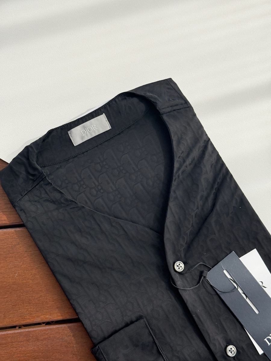 DIOR Textured Cotton Shirt 디올 텍스처드 코튼 셔츠 블랙 3