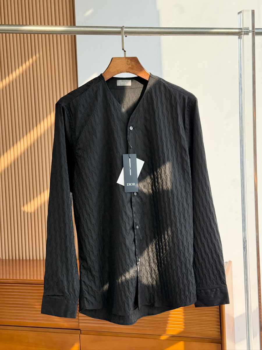 DIOR Textured Cotton Shirt 디올 텍스처드 코튼 셔츠 블랙 5