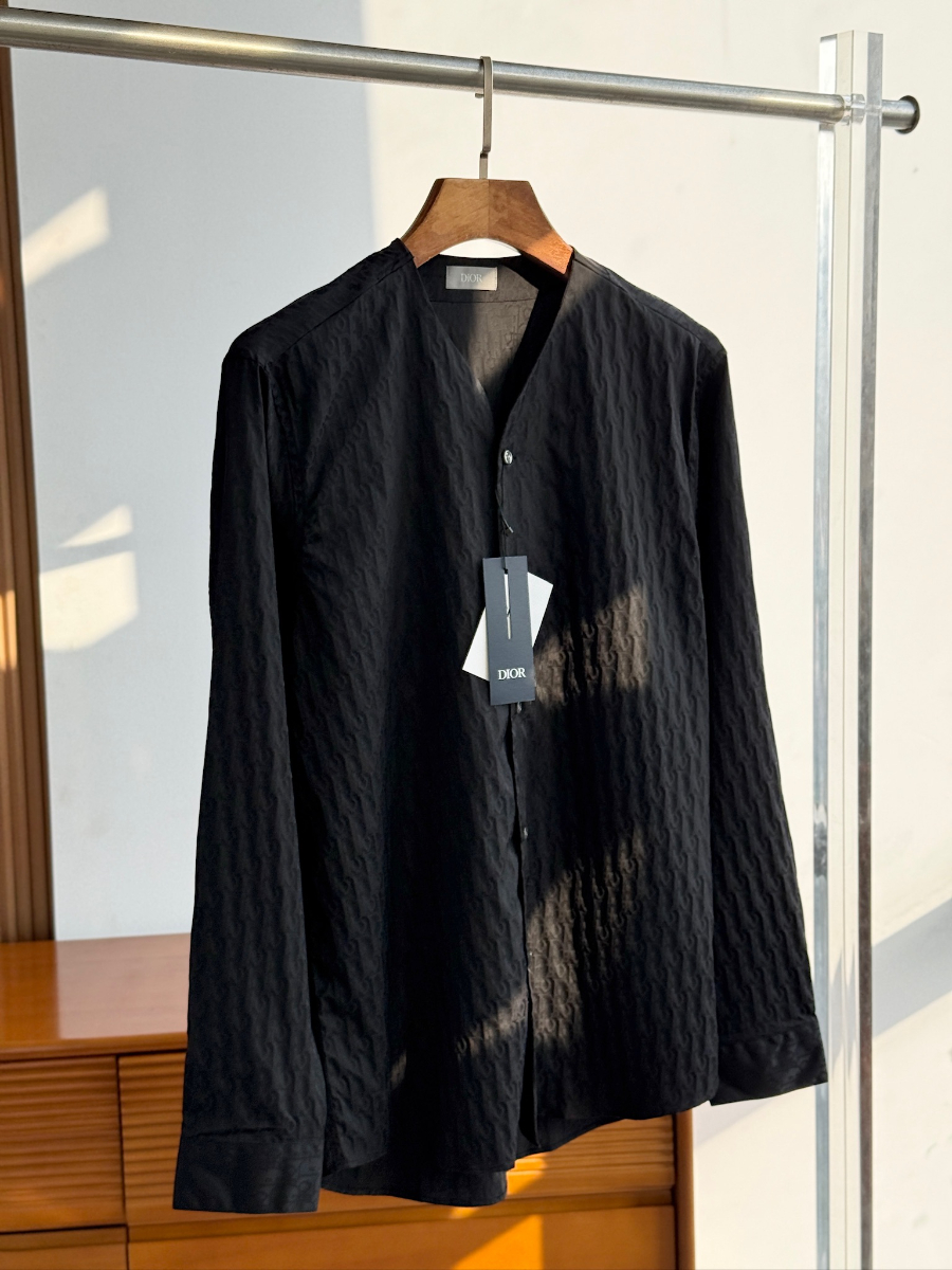 DIOR Textured Cotton Shirt 디올 텍스처드 코튼 셔츠 블랙 6