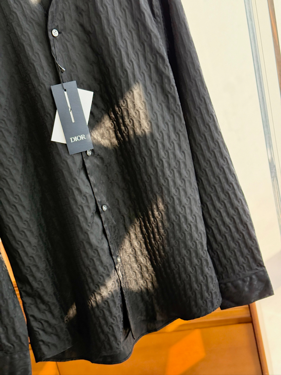 DIOR Textured Cotton Shirt 디올 텍스처드 코튼 셔츠 블랙 8