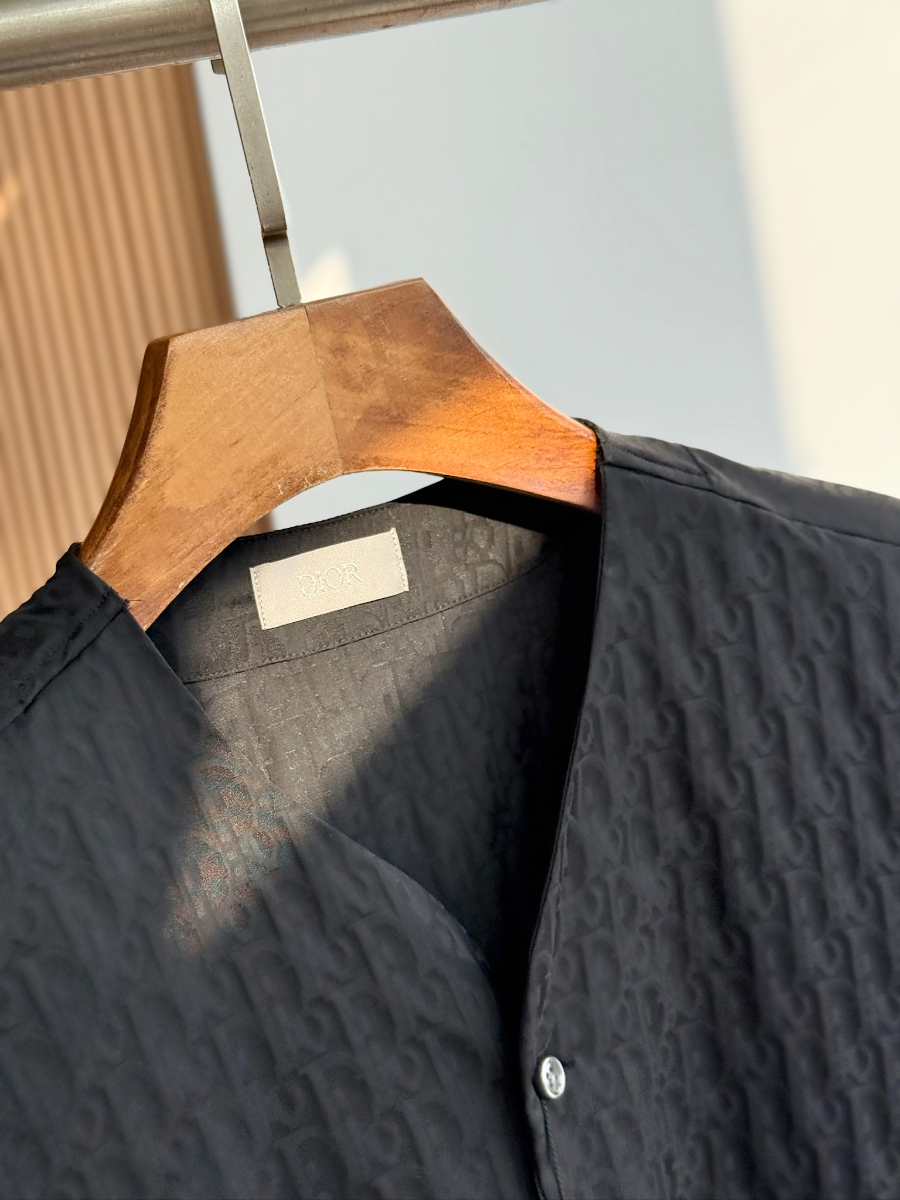 DIOR Textured Cotton Shirt 디올 텍스처드 코튼 셔츠 블랙 11