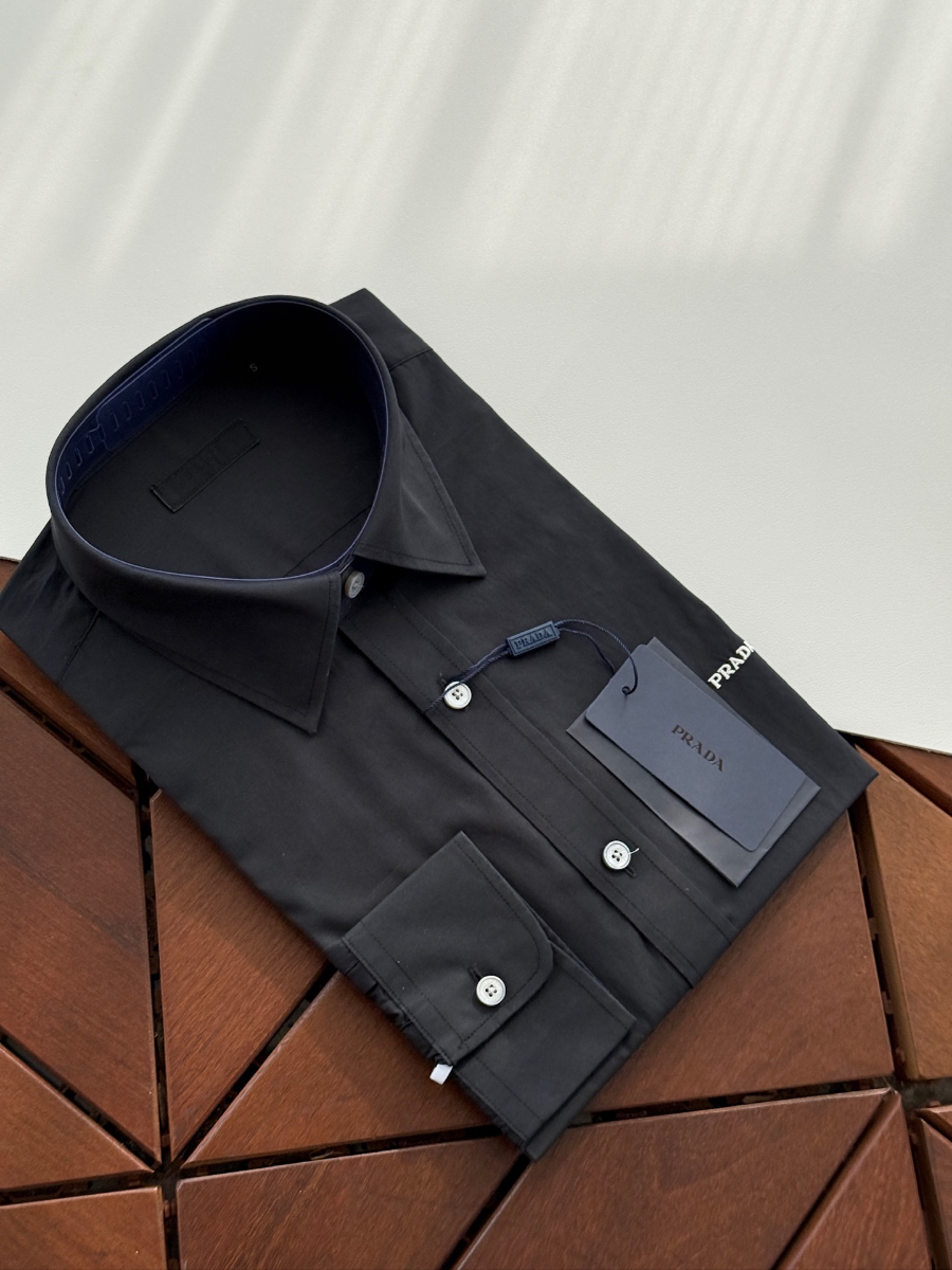 PRADA Textured Cotton Long Sleeve Shirt 프라다 텍스처드 코튼 긴팔 셔츠 2