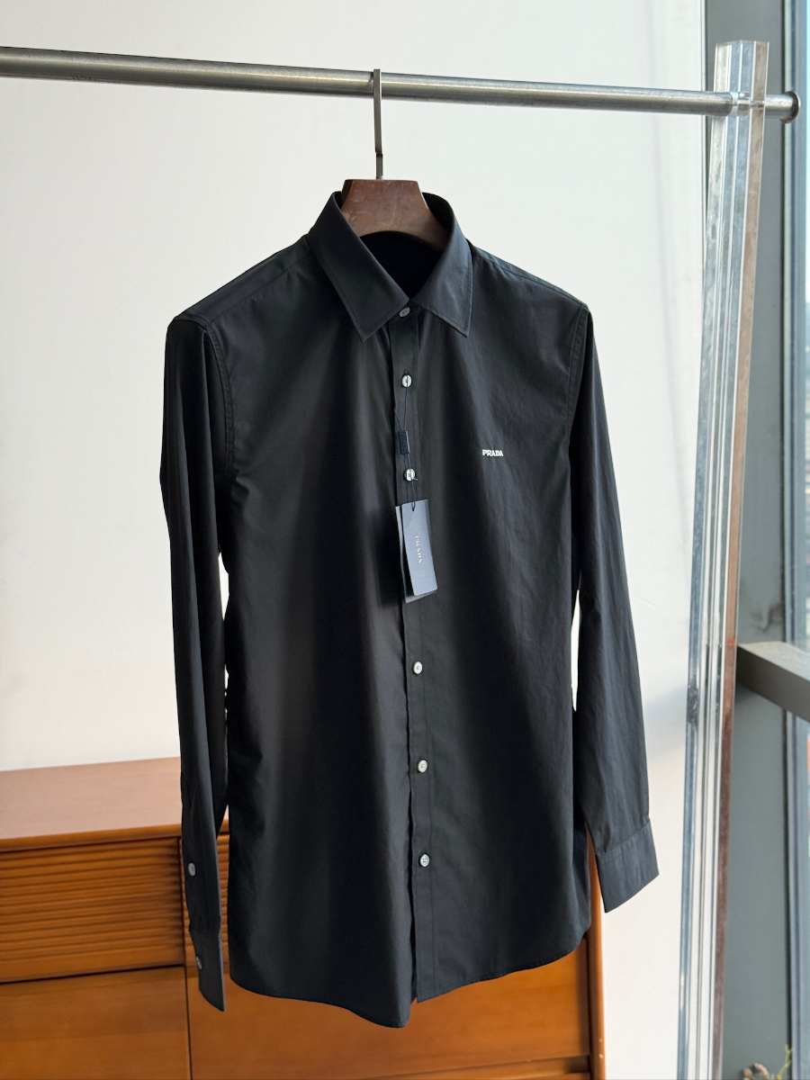 PRADA Textured Cotton Long Sleeve Shirt 프라다 텍스처드 코튼 긴팔 셔츠 6