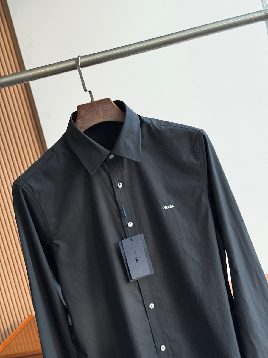 PRADA Textured Cotton Long Sleeve Shirt 프라다 텍스처드 코튼 긴팔 셔츠 7