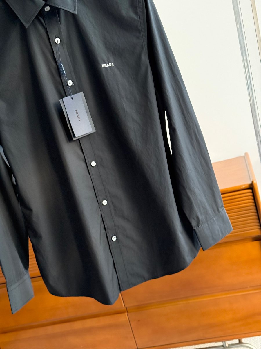 PRADA Textured Cotton Long Sleeve Shirt 프라다 텍스처드 코튼 긴팔 셔츠 8
