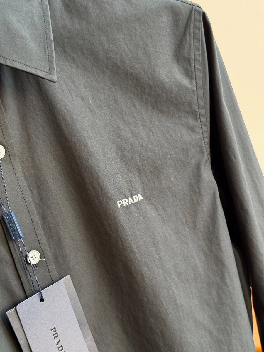 PRADA Textured Cotton Long Sleeve Shirt 프라다 텍스처드 코튼 긴팔 셔츠 12