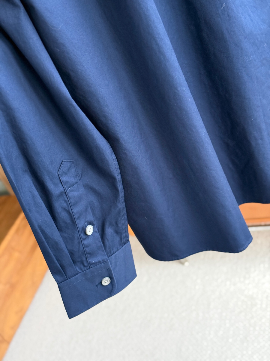 PRADA Textured Cotton Long Sleeve Shirt 프라다 텍스처드 코튼 긴팔 셔츠 네이비 18