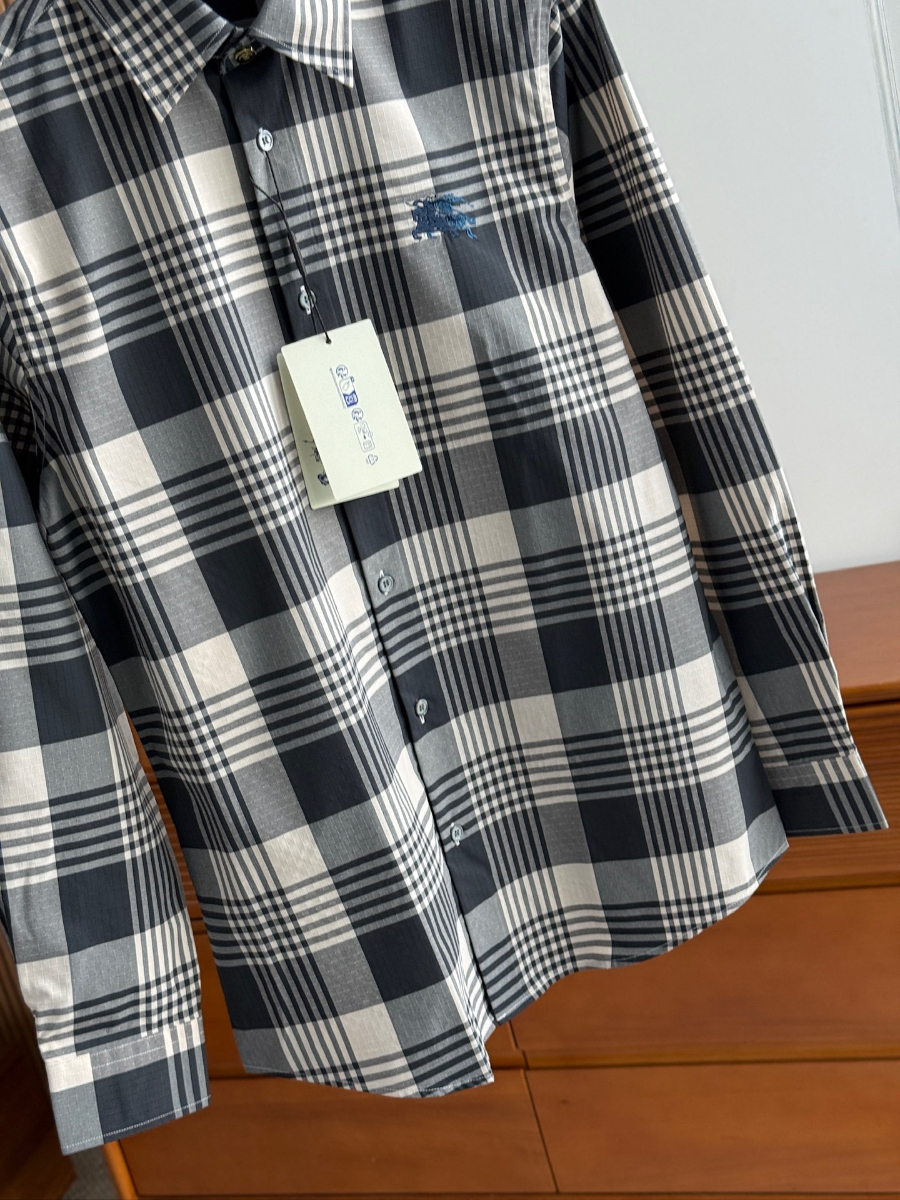 BURBERRY Solid Color Cotton Shirt 버버리 솔리드 컬러 코튼 셔츠 그레이 8