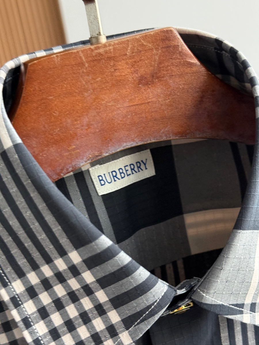 BURBERRY Solid Color Cotton Shirt 버버리 솔리드 컬러 코튼 셔츠 그레이 11