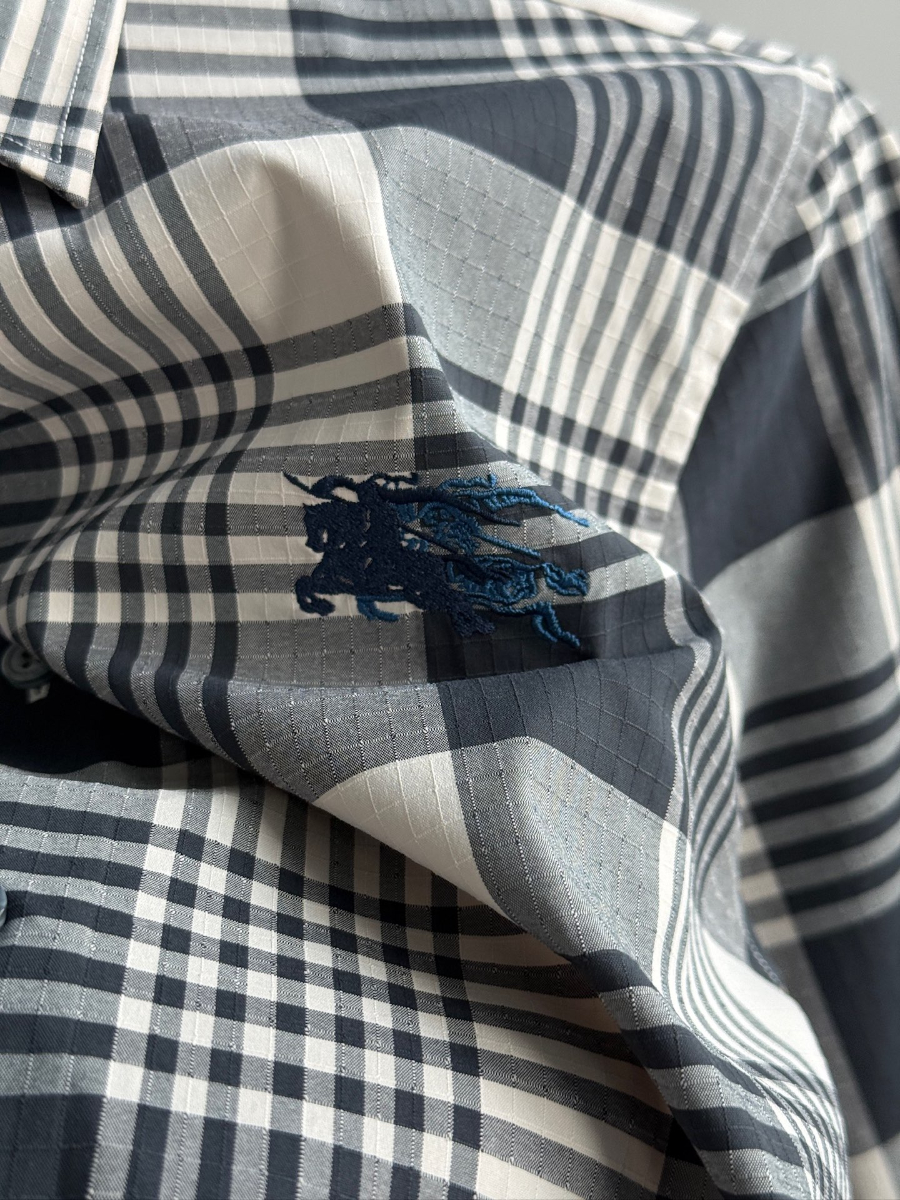 BURBERRY Solid Color Cotton Shirt 버버리 솔리드 컬러 코튼 셔츠 그레이 14