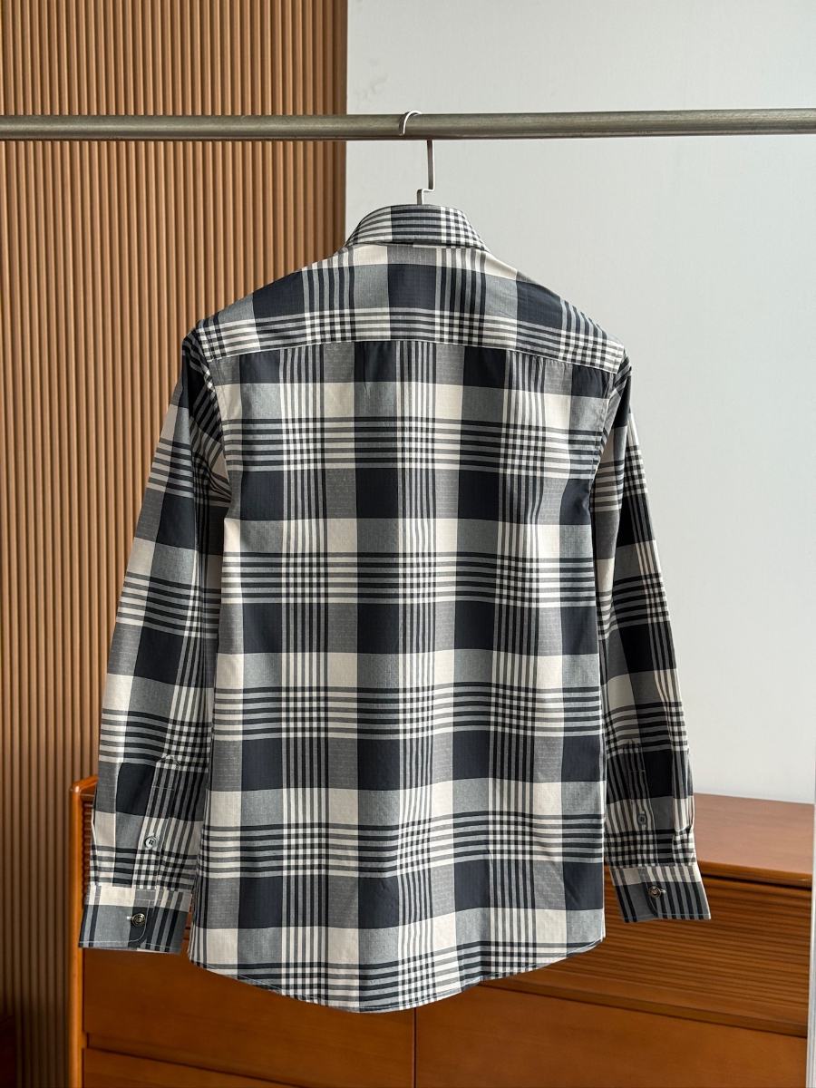 BURBERRY Solid Color Cotton Shirt 버버리 솔리드 컬러 코튼 셔츠 그레이 16