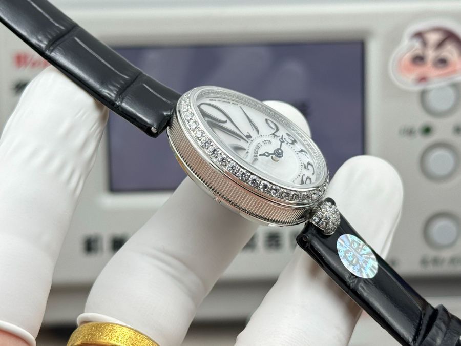 Breguet Reine de Naples Diamond Bezel 브레게 레인 드 네이플 다이아 베젤 여성 오벌 워치 실버베젤 화이트자개다이얼 25mm  8