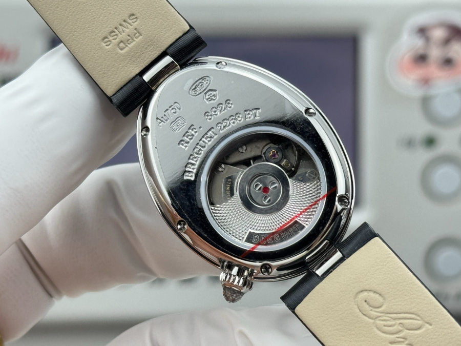 Breguet Reine de Naples Diamond Bezel 브레게 레인 드 네이플 다이아 베젤 여성 오벌 워치 블랙 스트랩 실버베젤 가재다이얼 25mm  8