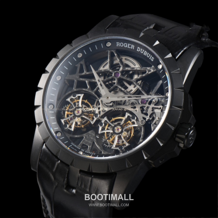 Roger Dubuis Excalibur Double Tourbillon Rose Gold 45mm 로저드뷔 엑스칼리버 더블 투르비용 블랙 45mm 4