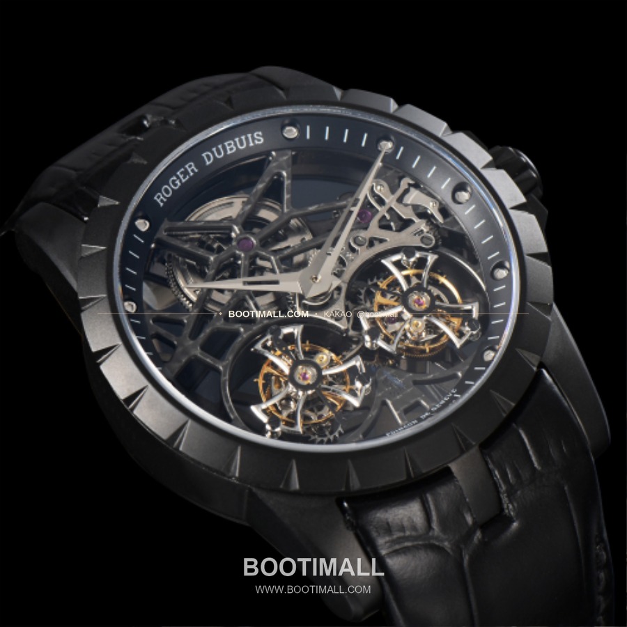 Roger Dubuis Excalibur Double Tourbillon Rose Gold 45mm 로저드뷔 엑스칼리버 더블 투르비용 블랙 45mm 5