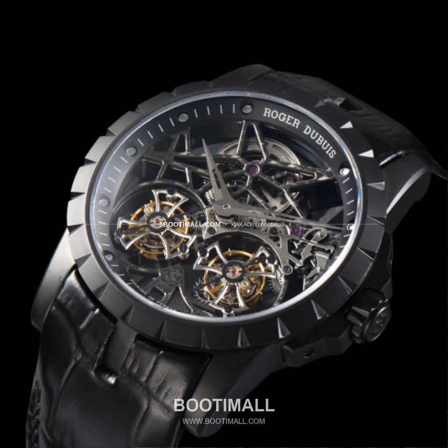 Roger Dubuis Excalibur Double Tourbillon Rose Gold 45mm 로저드뷔 엑스칼리버 더블 투르비용 블랙 45mm 6