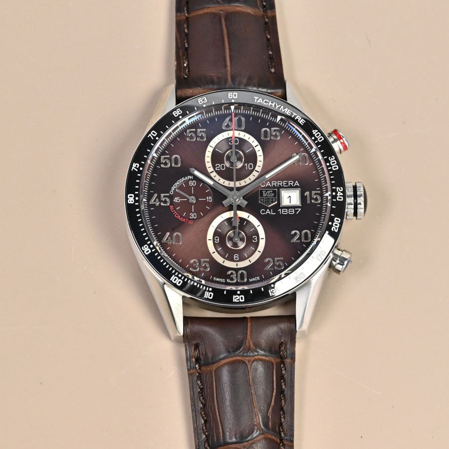 TAG Heuer Carrera Calibre 1887 Chronograph CV2A12.FC6236 태그호이어 까레라 칼리버 1887 크로노그래프 브라운 43mm 1