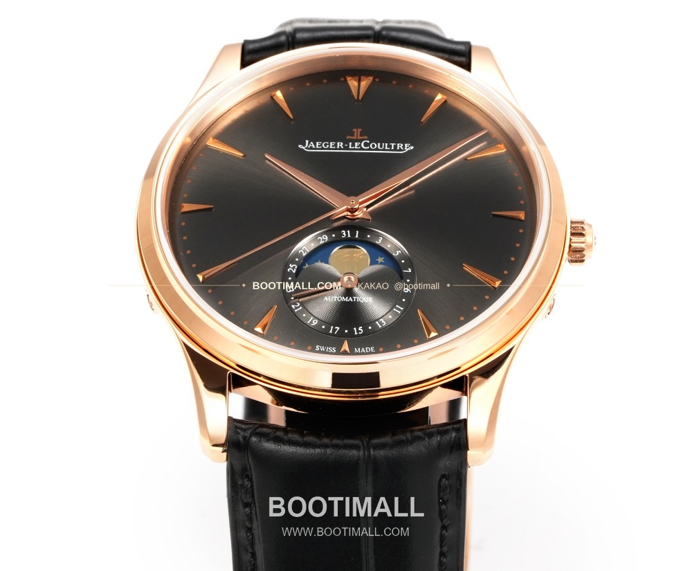 Jaeger-LeCoultre Master Ultra Thin Moon Q1368420 예거 르쿨트르 마스터 울트라 씬 문 Q1368420 골드베젤 블랙 39mm 6