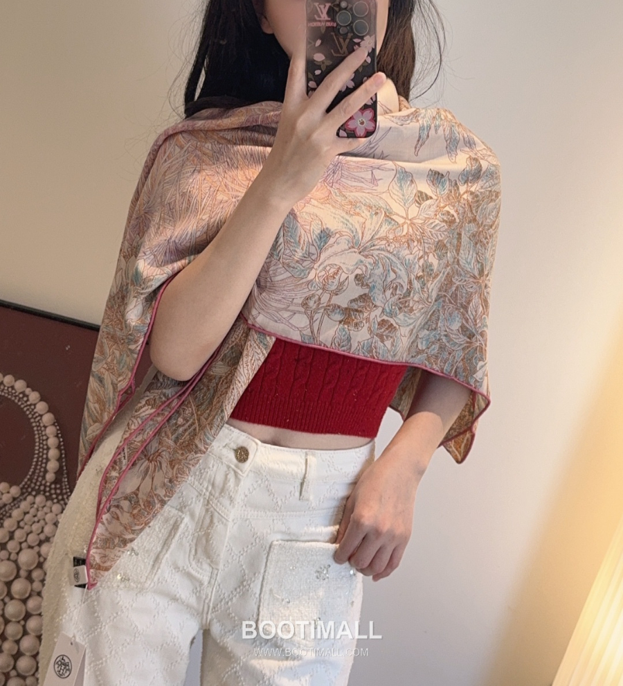 Hermès 에르메스 All’Orto Botanico di Palermo 팔레르모 식물원 실크·울 아트 숄 스카프 140×140cm 1