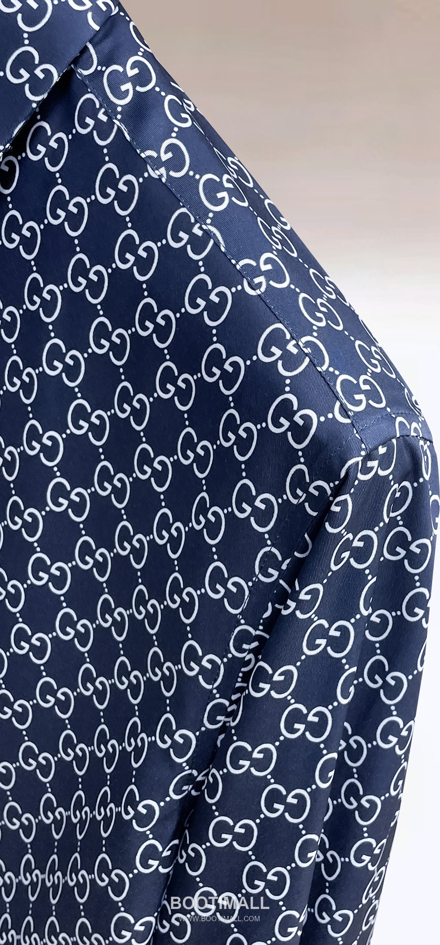 GUCCI 구찌 GG 모노그램 남성 실크 터치 셔츠 네이비 6