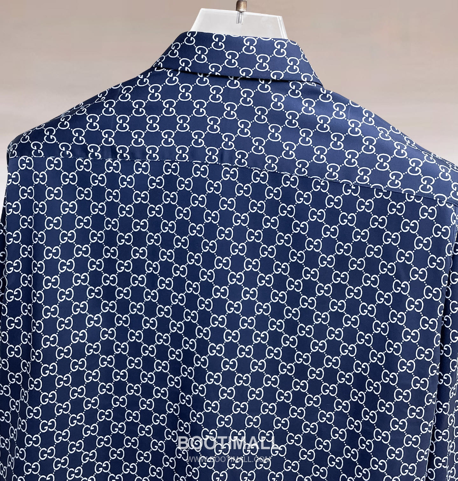 GUCCI 구찌 GG 모노그램 남성 실크 터치 셔츠 네이비 9